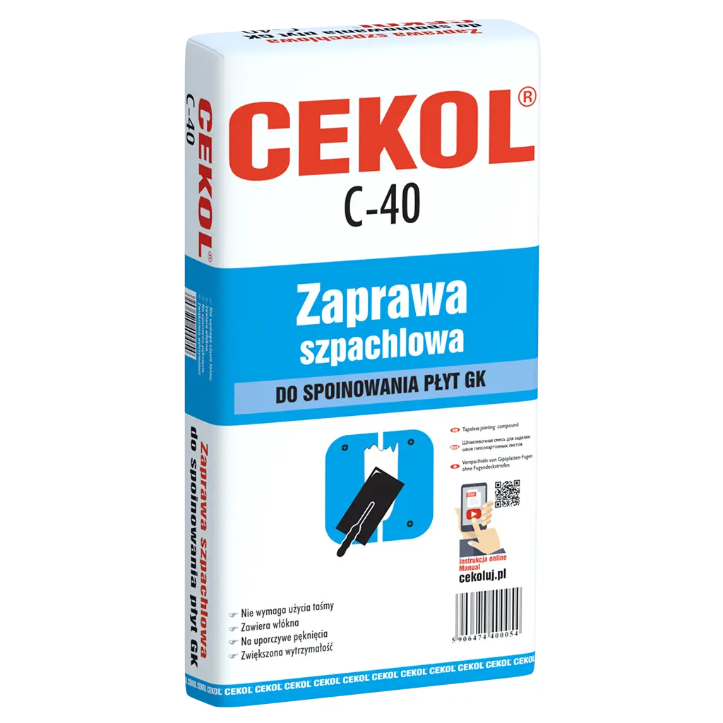 Cekol C-40 Special patching mortar for pointing of plasterboards - 16kg