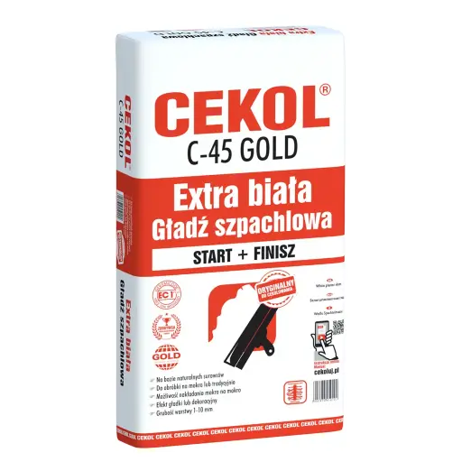 [110037] Cekol C-45 white smooth gypsum based plaster - 20kg