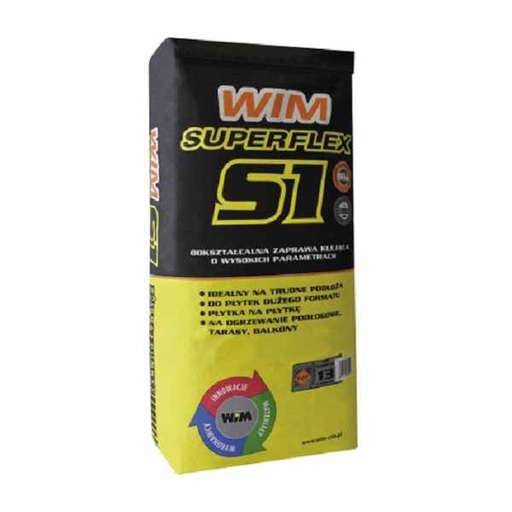 [102112] WIM SUPERFLEX S1 highly flexible adhesive for tiles - 25kg